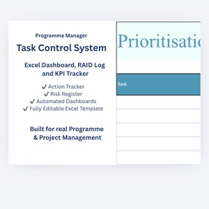 Project Management Excel Template | Action Tracker, KPI Dashboard (Instant Download) image 1