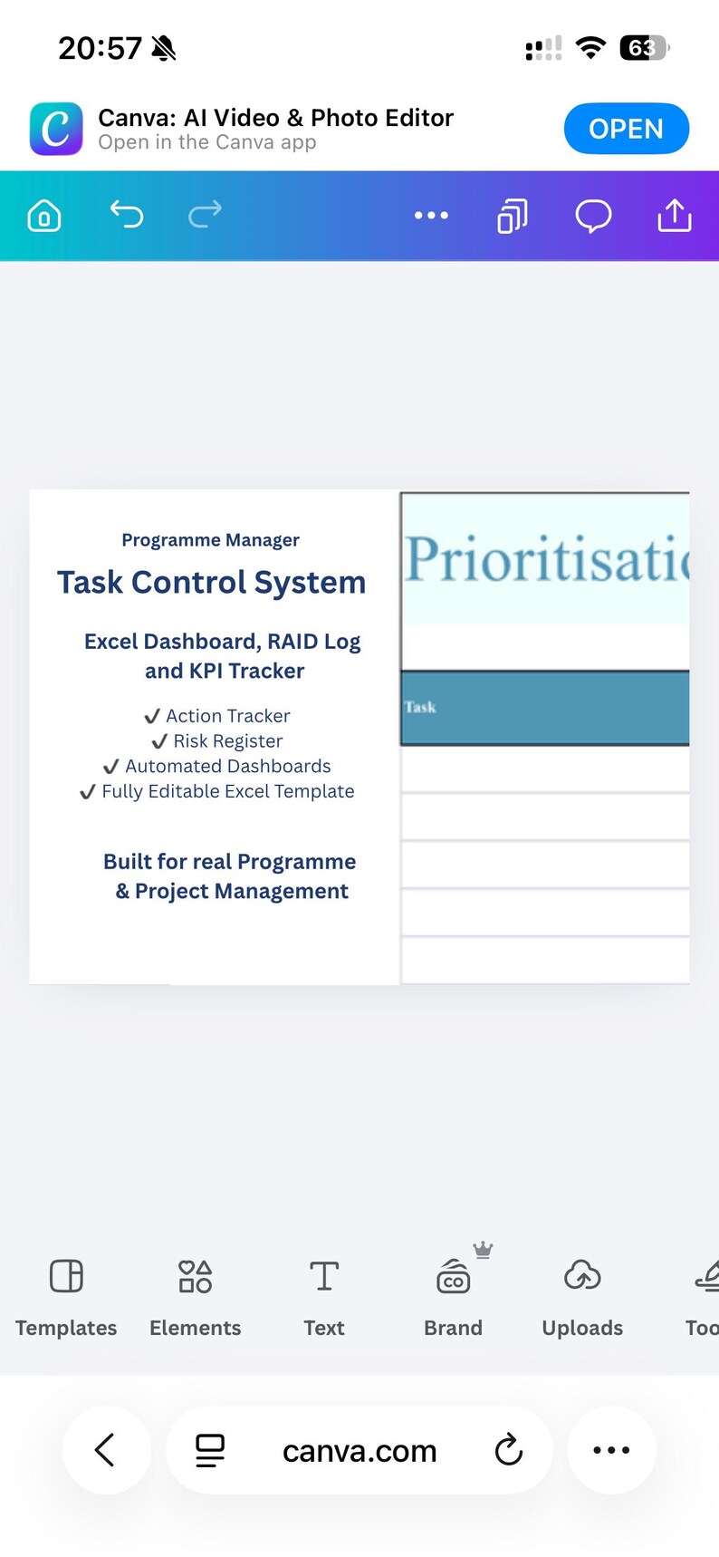 Project Management Excel Template | Action Tracker, KPI Dashboard (Instant Download) image 1