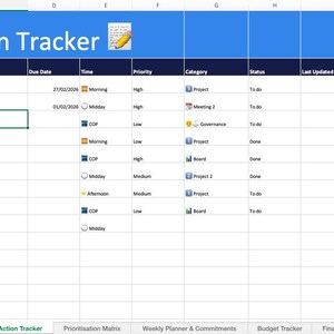 Project Management Excel Template | Action Tracker, KPI Dashboard (Instant Download) image 3