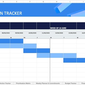 Project Management Excel Template | Action Tracker, KPI Dashboard (Instant Download) image 2