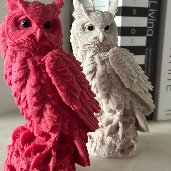 Owl Candle, Owl Sculpture Candle, Natural Soy Wax, Bird Candle, Shaped Candle, Home Decor Owl, Owl Gifts, Owl Decor, Decorative Candle