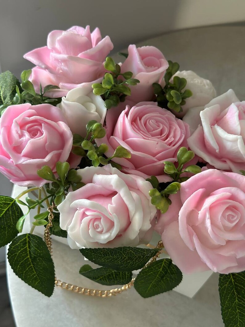 Roses Soap Flower Bouquet, Handmade Soap, Soap Flower, Birthday Gift