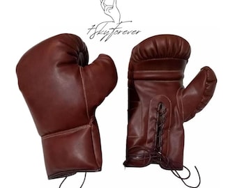 Vintage boxningshandskar i kohud: Muay Thai-träning