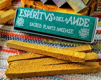 Rosemary + Palo Santo Smudging Incense Stick - Espiritus Del Ande, Organic Herb and Resin, Space Purifying and Protection, Handmade in Peru