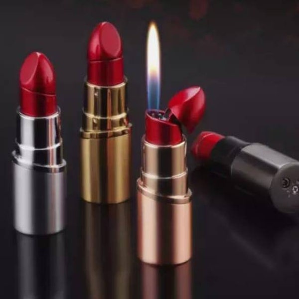 lipstick design cigarette gas lighter for fashion lover ladies