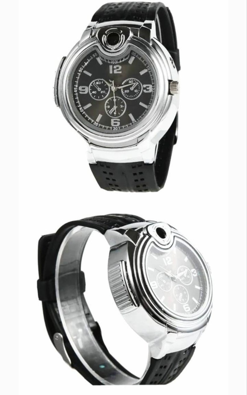 Military Cigarette Cigar Lighter Watch Men Quartz Refillable Etsy