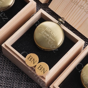Personalized Engraved Pocket Watch Gift for Groomsmen Best Man Groom Proposal Wedding Party Favors