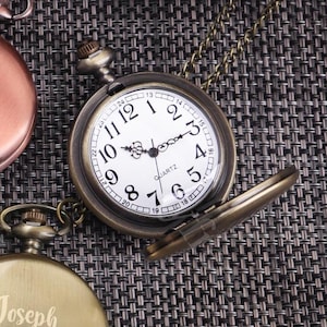 Groomsmen Gift, Personalized Engraved Pocket Watch, Wedding Party Favor, Best Man Gift, Custom Pocket Watch Gift for Groom