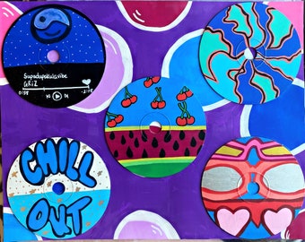 Hand-Painted CD Wall Art