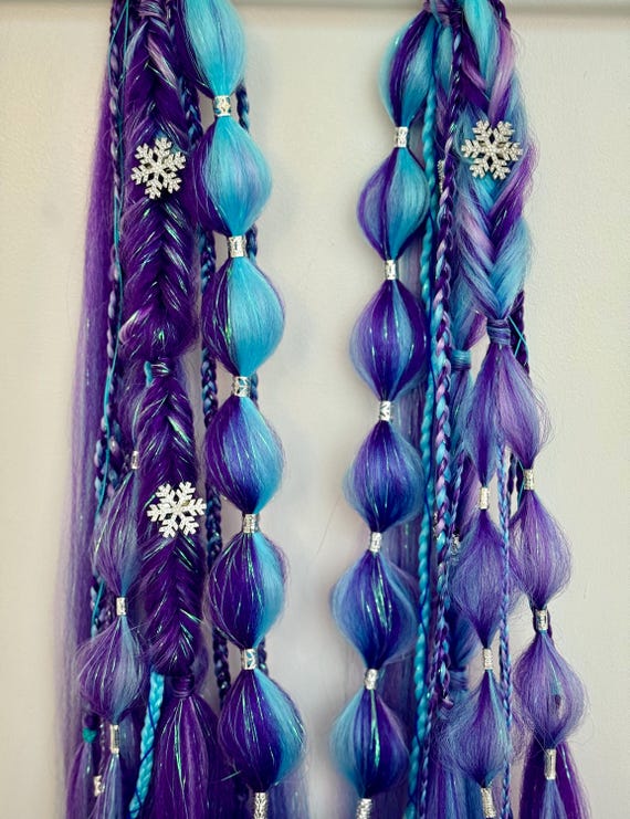 Frosted Aurora Festival Braids, Icy Rave Hair Extensions  display picture 1