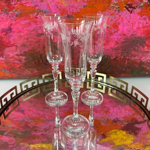 Vintage CRYSTAL GLASSES Wine or Champagne Glasses Sold Individually
