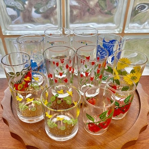 Vintage Drinking Glasses Tumbler and Juice Glasses Sold Individually