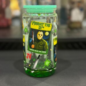 Jason Voorhees Horror Cup | Handmade Lava Drip Tumbler