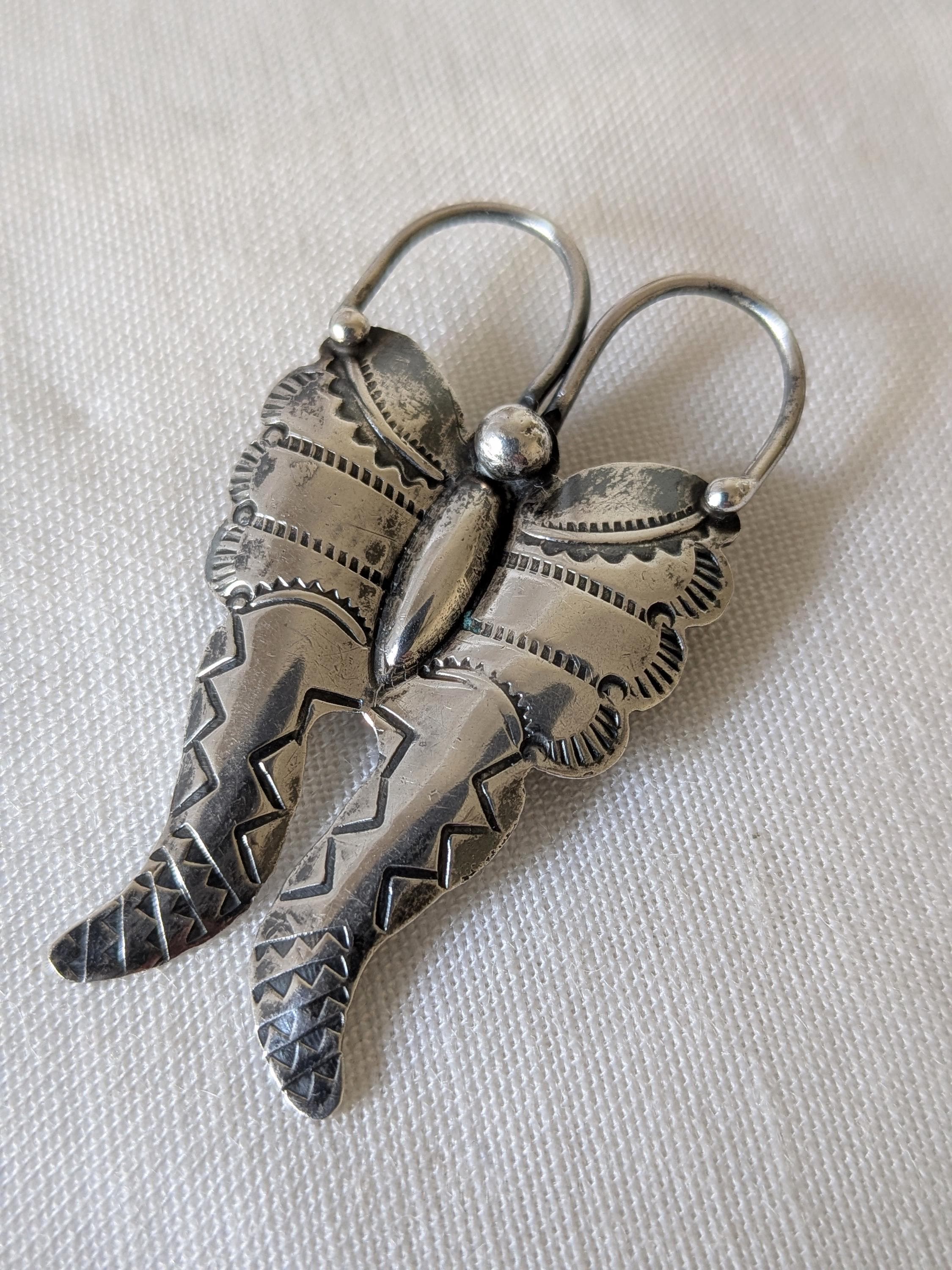 Navajo Silver Butterfly Brooch - Etsy