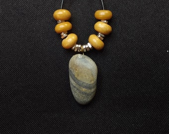 Handcrafted Natural River Stone Necklace