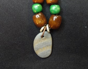 Handcrafted Natural River Stone Necklace