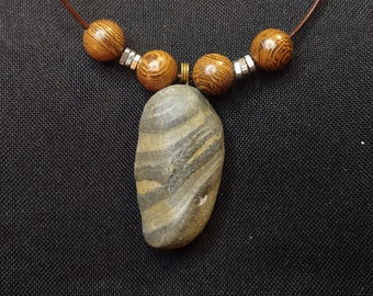 Handcrafted Natural River Stone Necklace