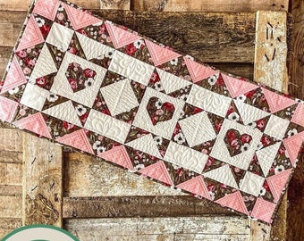 Hearts a Flutter Quilted Table Runner Pattern