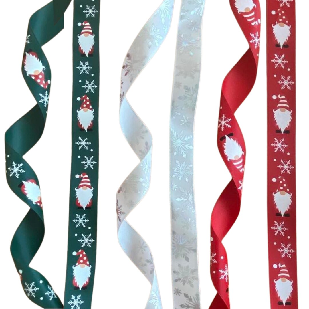 Silver Foil Grosgrain Christmas Ribbon 3/8 3 Rolls 4 Yards Each Etsy