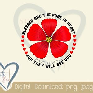 Selig sind die im Herzen Reinen - Digitaler Download, Clip Art, Verwendung für Aufkleber, Karte, Karte, Bibel Journaling, - png, jpg, pdf