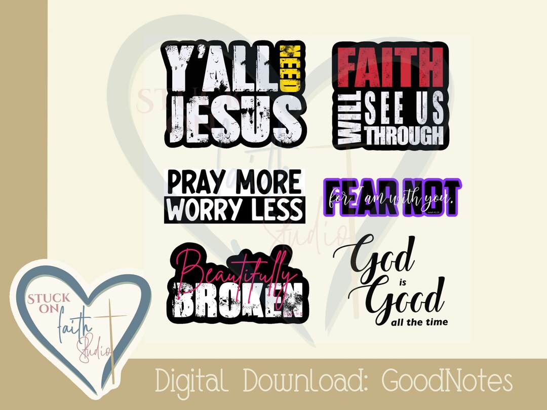 Christian Digital Stickers for Goodnotes Page of 6 Digital Etsy
