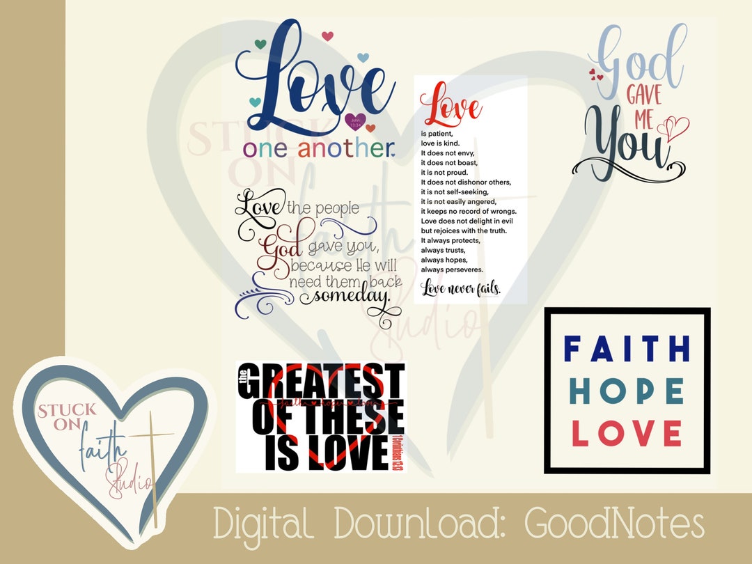 Christian Digital Stickers for Goodnotes Page of 6 Digital Etsy