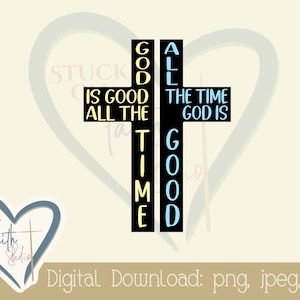 God is altijd goed Goed is goed: digitale download, illustraties, stickers, notitiekaarten, prenten, bijbeljournaal - png, jpg, pdf