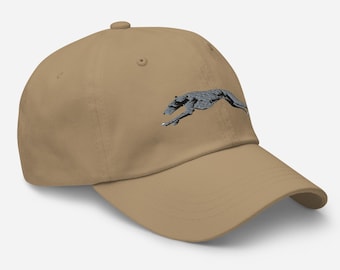 Greyhound Dog - Dad Hat - Greyhound dog gift - gifts Greyhound owner - khaki hat