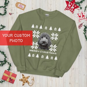 Custom pet holiday sweater - dog lover ugly sweater - Personalized Pet Christmas Sweater - Dog mom ugly sweatshirt, Custom Pet photo sweater
