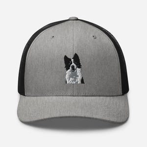 Border Collie Dog - Gray or White - Border collie hat - Dog hat - gifts for dog owner - gift for dog mom - border collie gift