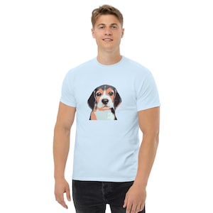 Beagle gift, dog tshirt, custom gifts for pet owners, gift for dog mom, custom embroidery, gift for dog dad, blue tshirt