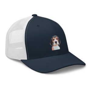 Beagle Hund - Navy Blau - Trucker Cap, individuelle Geschenke für Tierbesitzer, Geschenk für Hundemama, benutzerdefinierte Stickerei, Geschenk für Hundepapa