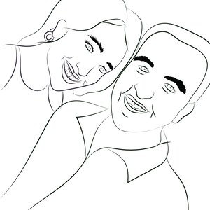 Personalized Drawing, Custom Line Drawing, Family Portrait From Photo, Couple Line Art, Wedding Anniversary, Engagement Gift, Custom Art
