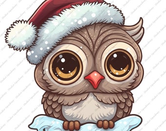 Christmas Owl PNG, Merry Christmas Qwl Sublimation Design, Owl PNG, Owl png