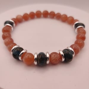 Sunstone and Imperial Blue Jasper and either Gold or Silver.