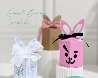 Modello di scatola coniglietto dolce | Scatola coniglio | Pasqua | Peter | Scatola coniglio | Scatola coniglio | SVG PDF AI |