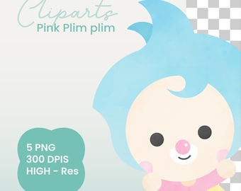 Pink Plim plim PNG | Clipart | Girl Plim | IllustrationDigital | Plim | ImageWithoutBackground | Clown Pink