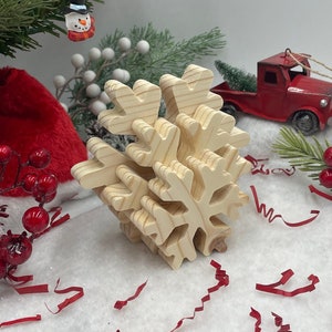 Winter Snowflake V2 Unfinished Craft Solid Wood Cutout, Tiered Tray decor, DIY Craft Wood Shape, DIY Christmas Decor Blank Wood Cutout