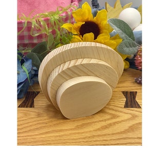 Unfinished Spring Easter Egg Tall Craft Solid Wood Cutout, Tiered Tray decor, DIY Craft Wood Shape, DIY Easter Decor Blank Wood Cutout