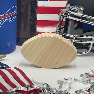 Unfinished Football Craft Wood Cutout, Tiered Tray decor, DIY Craft Solid Wood Shape, DIY Football Themed Decor Blank Wood Cutout