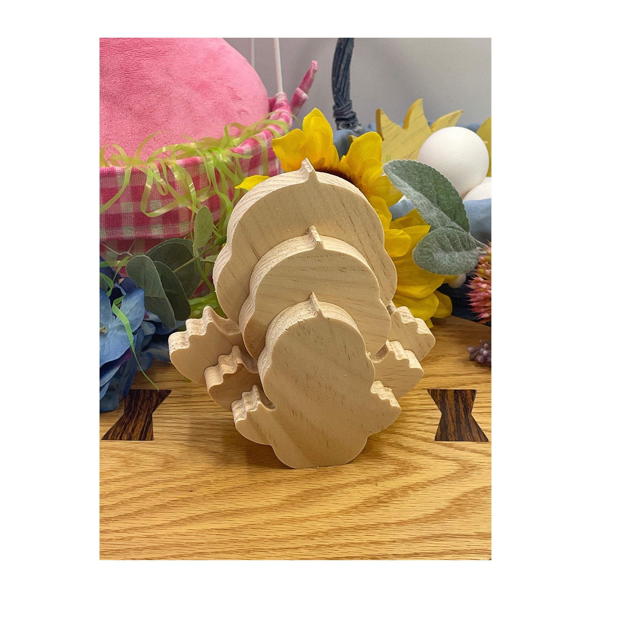 Unfinished Easter Chick Spring Birdy Craft Solid Wood Cutout, Tiered Tray decor, DIY Craft Wood Shape, DIY Easter Decor Blank Wood Cutout