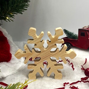 Set of 2 Unfinished Wood Snowflakes for Tiered Tray DIY Free Standing 4  Wooden Snowflakes Christmas DIY Unpainted Wood Shapes Cutouts 