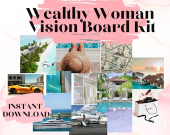 Printable Vision Board Kit, Abundance Vision Board, Vision Board Photos, Vision Board Quotes, Manifesting Wealth, Ultimate Vision Board Kit