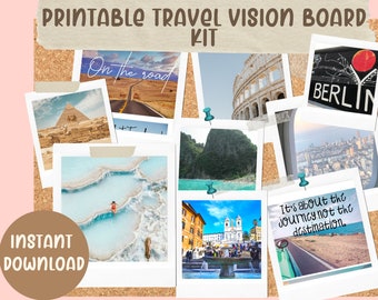 Travel Vision Board Kit, Vision Board Printable, Travel Vision Board, 2023 Vision Board Kit, Vision Board Kit for Adults, Vision Board