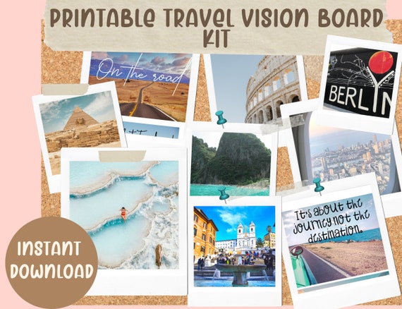 Travel Vision Board Kit, Vision Board Printable, Travel Vision Board, 2023 Vision  Board Kit, Vision Board Kit for Adults, Vision Board 