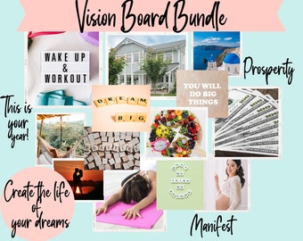 Printable Vision Board Kit, Vision Board Bundle, Vision Board Party Kit, Ultimate Vision Board Kit, Vision Board Photos, Printable Quotes