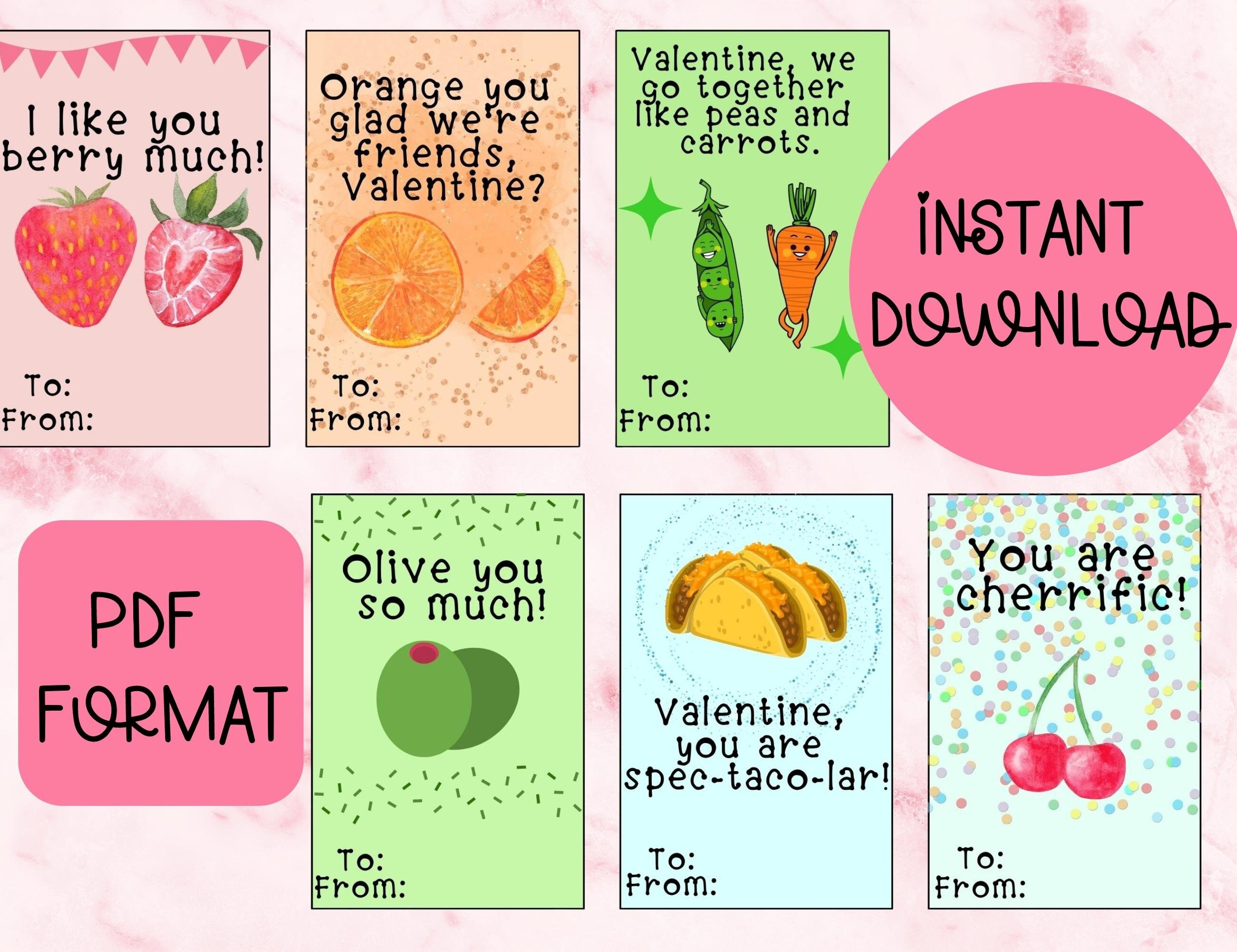 Printable Kids Valentines Cards, Classroom Valentines, Valentines for ...