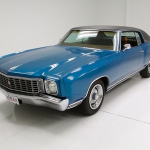 1972 シボレー モンテカルロ ライトブルー 24 x 36 インチ ポスター 美しい!