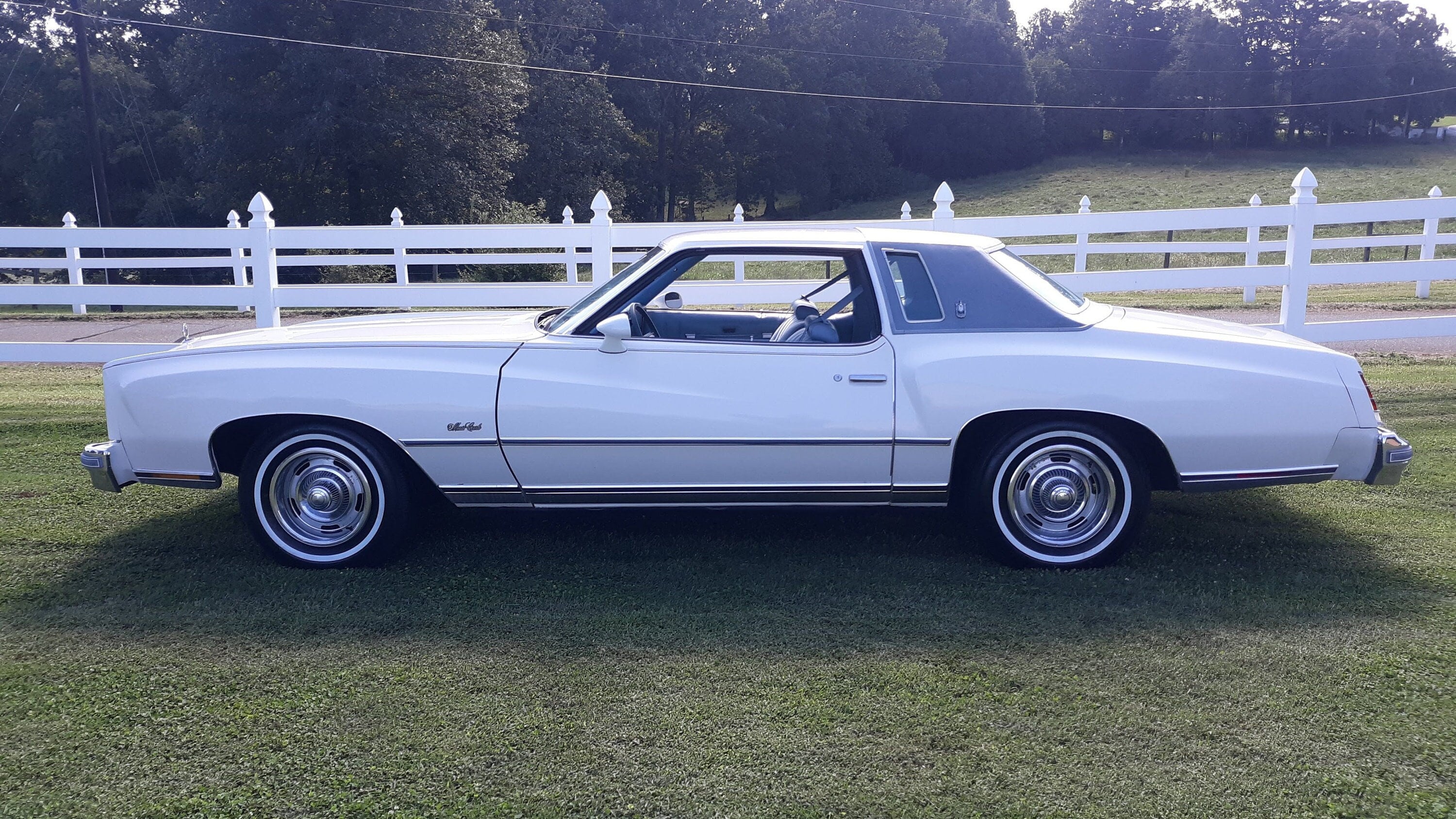 1977 Chevrolet Monte Carlo White (Side View) 24 X 36 Inch Poster Beautiful!