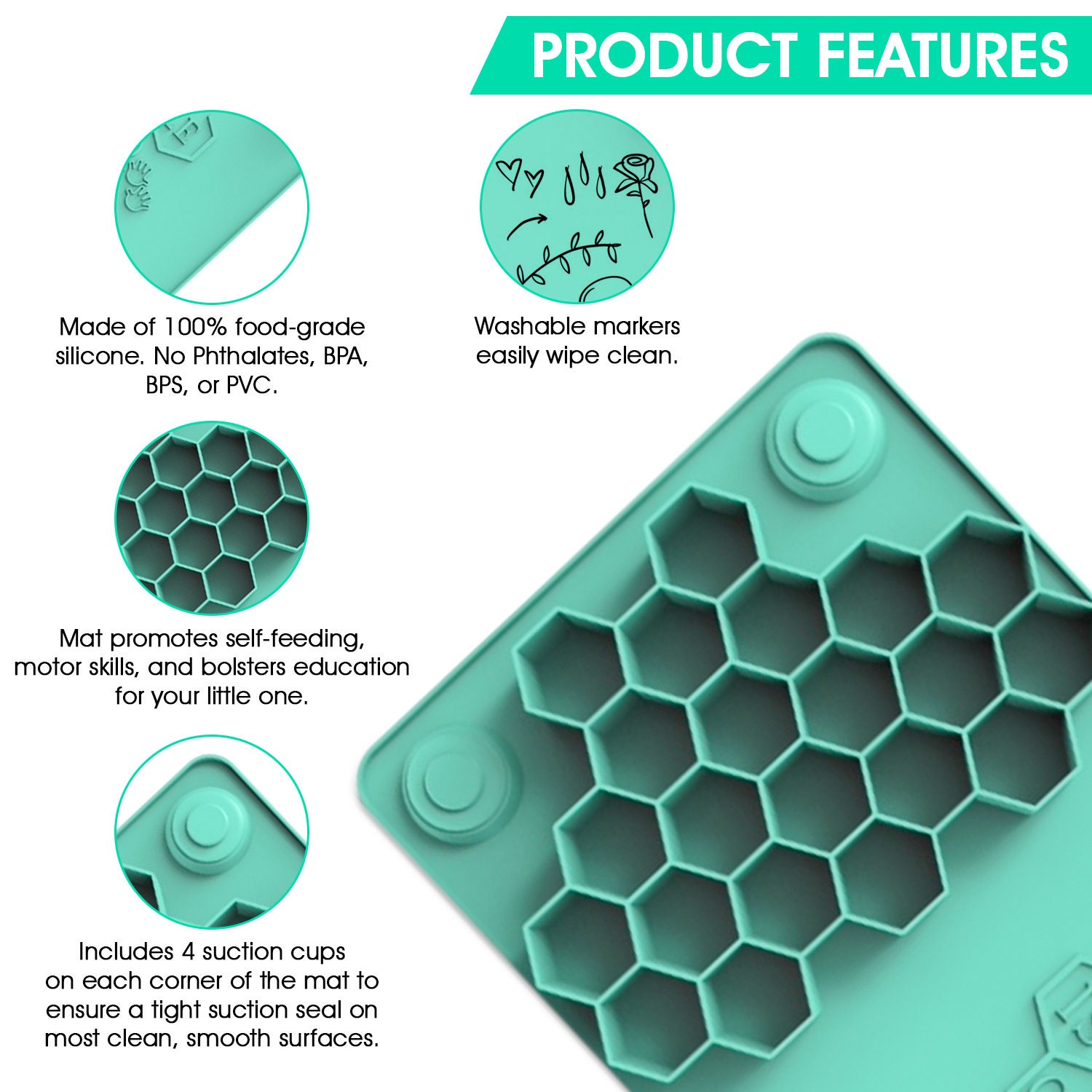 Montessori Placemat, Fine Motor Development Pincer Pal Nontoxic